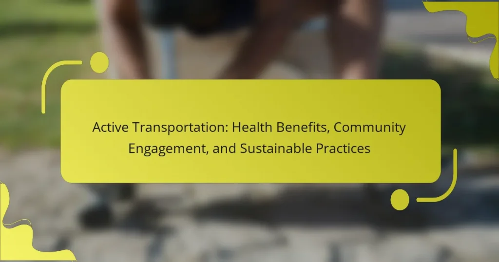 Active Transportation: Health Benefits, Community Engagement, and Sustainable Practices