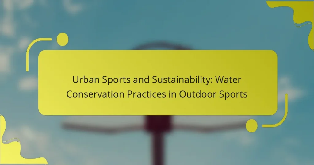 Urban Sports and Sustainability: Water Conservation Practices in Outdoor Sports