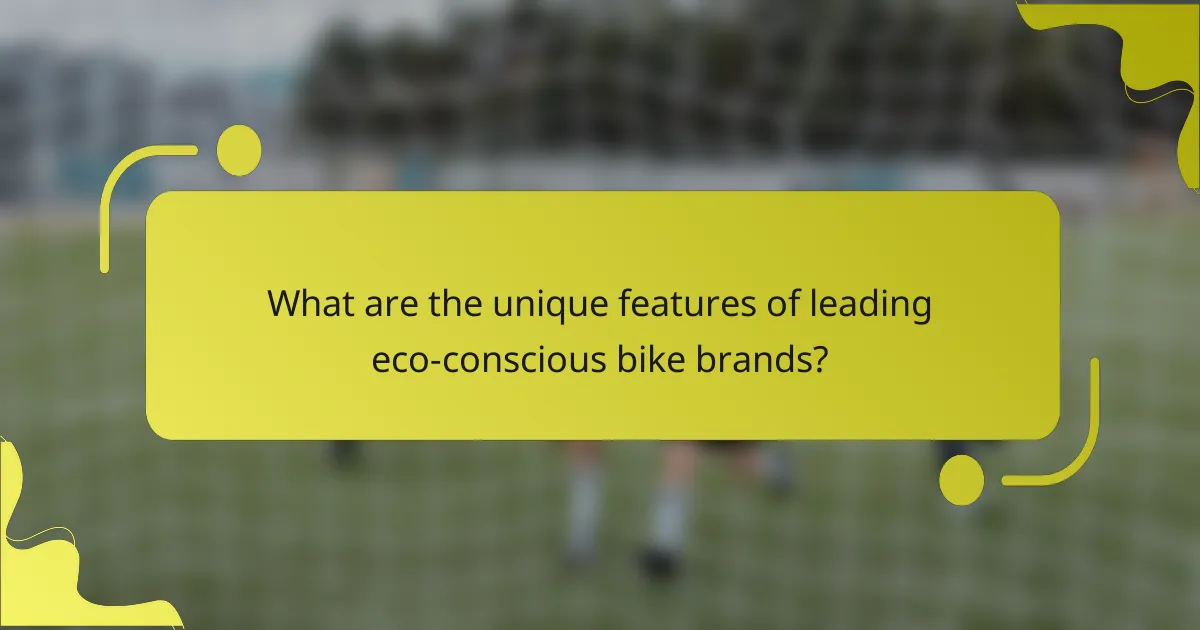 What are the unique features of leading eco-conscious bike brands?