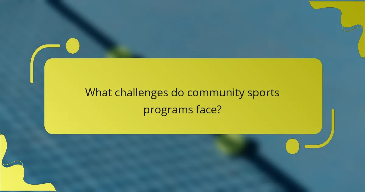 What challenges do community sports programs face?