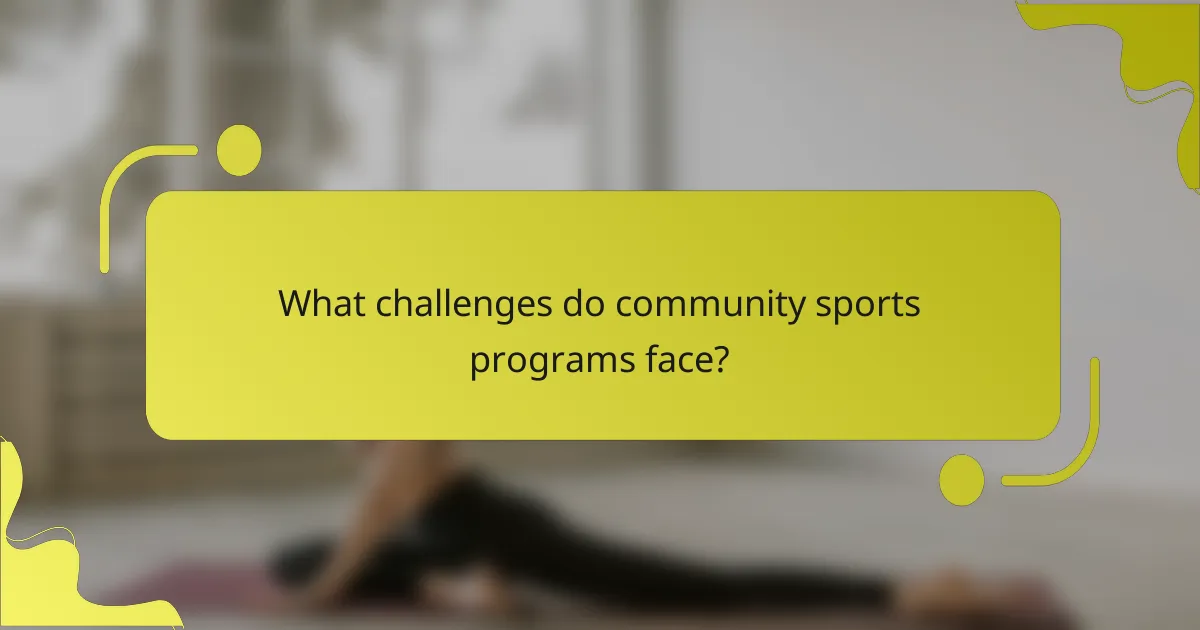 What challenges do community sports programs face?