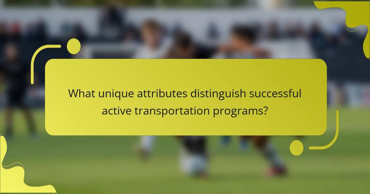 What unique attributes distinguish successful active transportation programs?