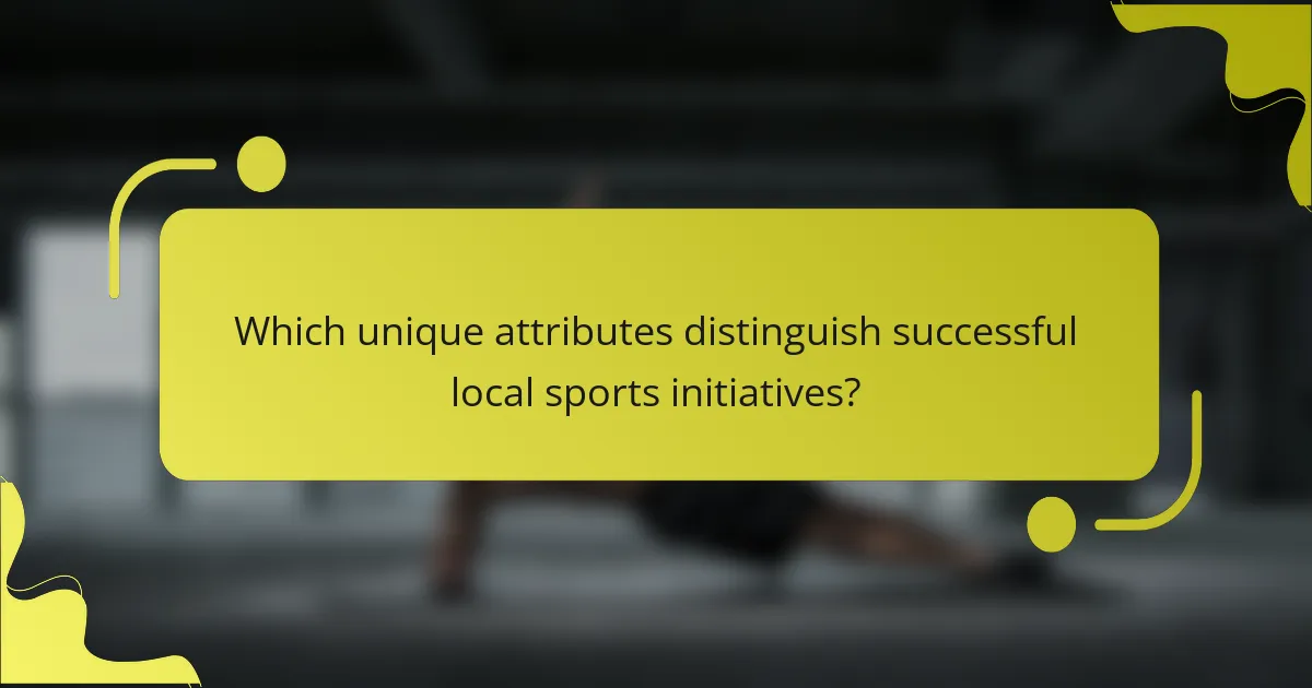 Which unique attributes distinguish successful local sports initiatives?